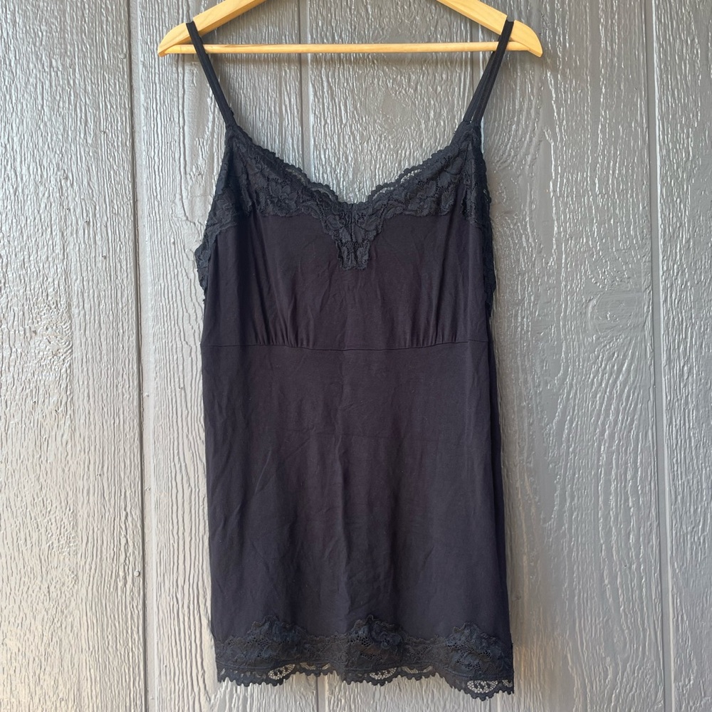Lane Bryant Black Lace Trim Slip